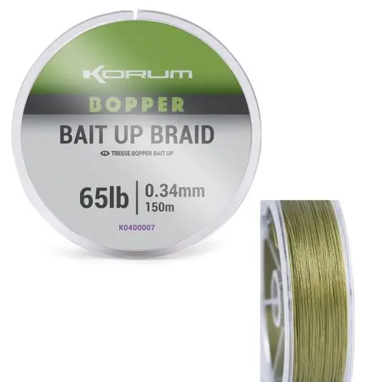 Fir textil Korum Bopper Bait Up Braid 0.34mm/65lb/150m Preț redus