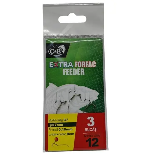 Promoție Carlige legate C&B Extra Forfac Feeder C7 Spin Nr.12
