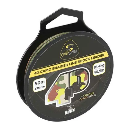 Expediere rapidă Fir textil Carp Spirit 4D Shock Leader 0.35mm/18.39kg/50m