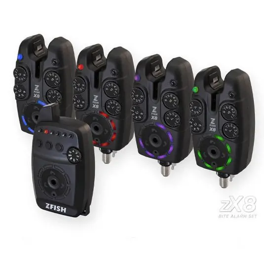 Chilipir Set 4 senzori + statie ZFish Bite Alarm Set Zx8