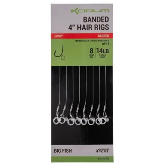 Vezi acum Carlige legate Korum Banded Hair Rigs Barbed Nr.10