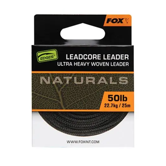 Fir leadcore Fox Edges Naturals Leadcore 50lb/22.7kg/25m Preț promoțional
