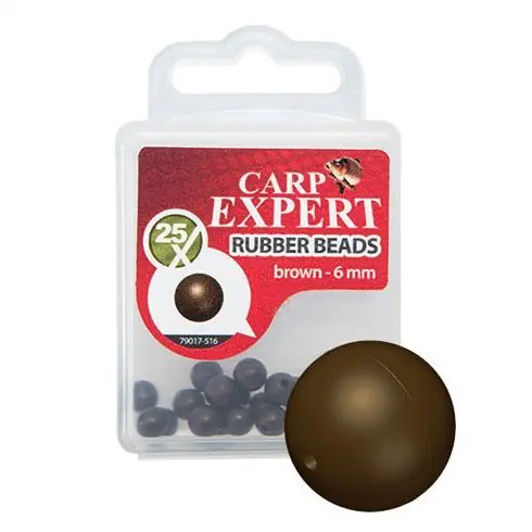 Carp Expert Rubber Beads Brown 5mm Lichidare de stoc