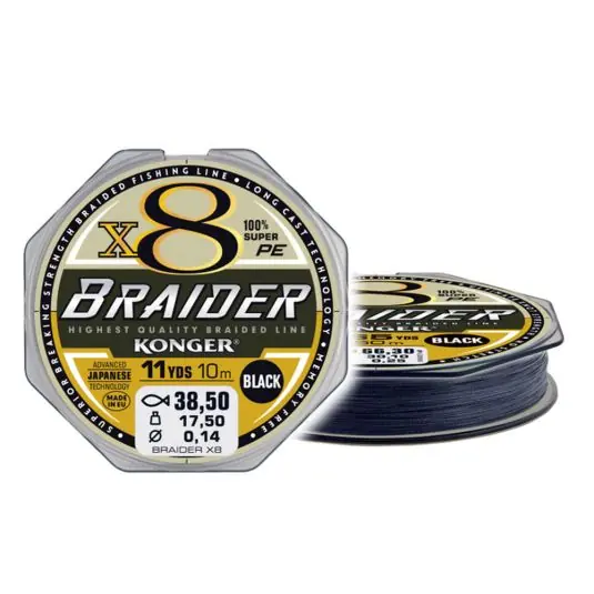 Popular Fir textil Konger Rigging Line Braider X8 0.14mm/17.5kg/10m