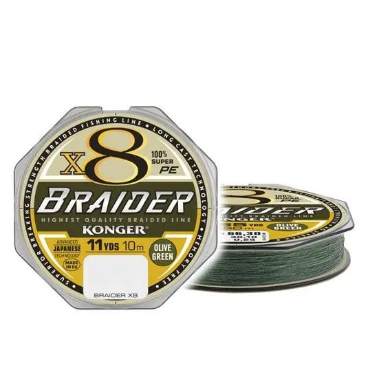 Preț mic Fir textil Konger Braider X8 Olive Green 0,25mm/30.1kg/10m
