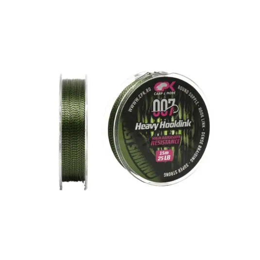 Fir textil CPK Heavy Hooklink Green 25lb/15m Calitate înaltă