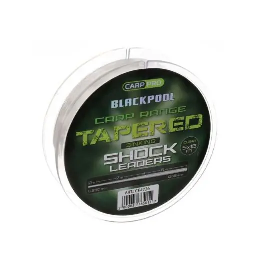 Fir monofilament conic Carp Pro Blackpool Tapered Shock Leader 0.30-0.57mm/5x15m Reduceri