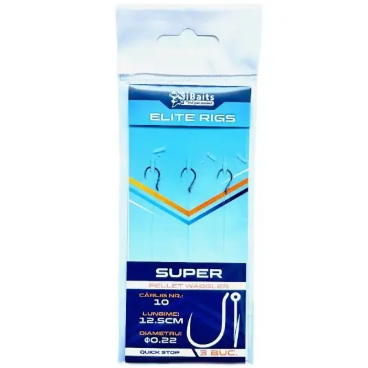 Carlige legate iBaits Elite Rigs Barbless Quick-Stop Mono Nr.10 Discount