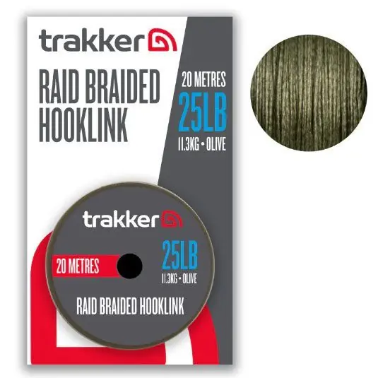 Disponibil imediat Fir textil Trakker Raid Braided Hooklink 25lb/20m