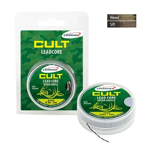 Fir textil Climax Cult Carp Dark Silt Leadcore 35lb/10m Plată securizată