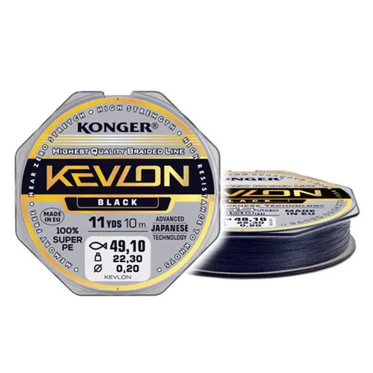 Cumpără online Fir textil Konger Kevlon X4 Black 0,18mm/17.30kg/10m