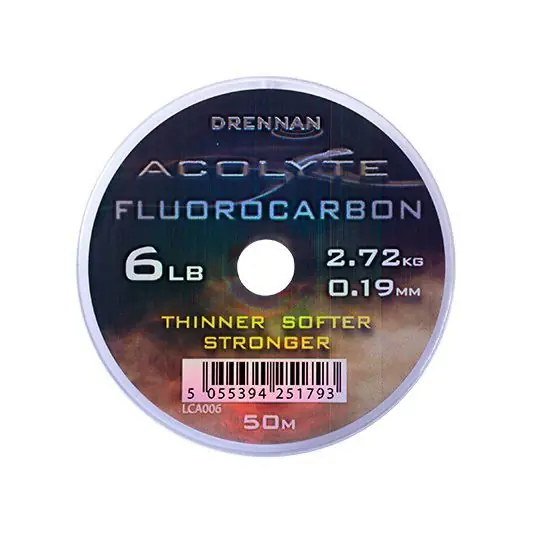 Plată sigură Fir fluorocarbon Drennan Acolyte Flurocarbon 0.19mm/2.72kg/50m