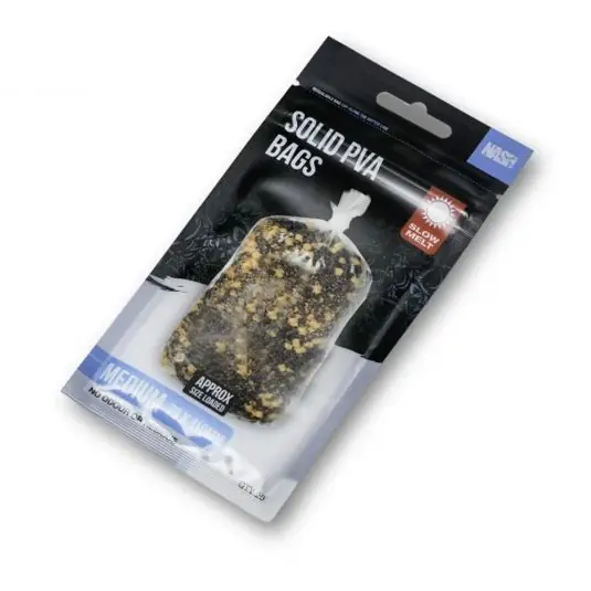 Calitate înaltă Pungi solubile Nash Solid PVA Bags Slow Melt, Medium