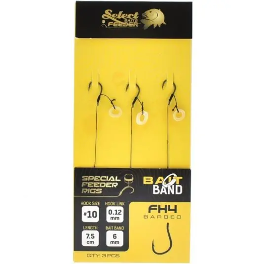 Reduceri Carlige legate Select Baits FH4 Method Feeder Bait Band Rig Nr.12, 7.5cm