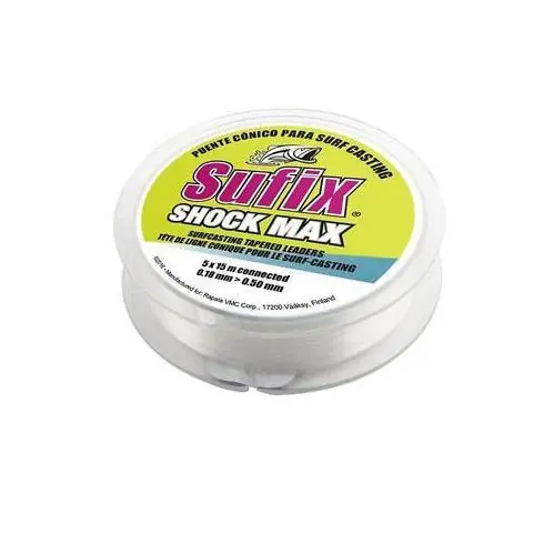 Comandă acum Sufix Shock Max Tapered Line 0.26-0.57mm/5x15m Clear