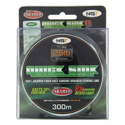 Fir Textil NGT Quick Sink Moss Green 0.23mm/25lb/300m Nu rata
