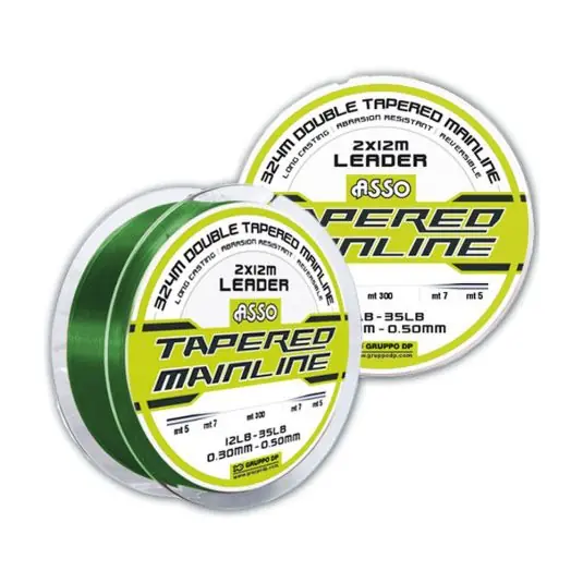 Fir monofilament Asso Tapered Mainline Low Vis Green 0.30-0.50mm/5.40-15.80kg/324m Preț promoțional