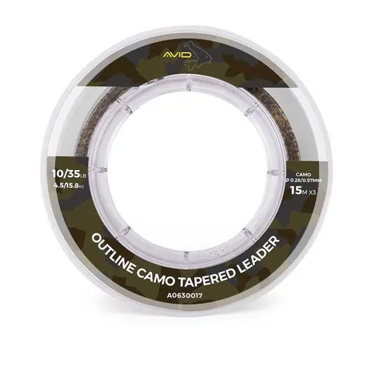 Fir monofilament conic Avid Carp Outline Camo Tapered Leader 0.28-0.57mm/4.5-15.8kg/45m Discount