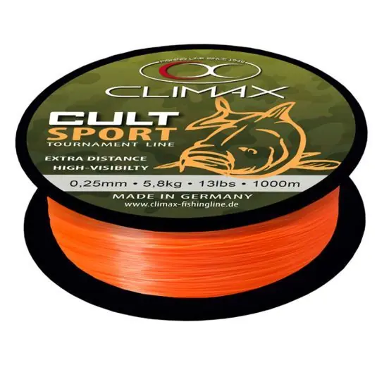 Doar azi Fir monofilament Climax Cult Carp Sport Mono Orange 0.30mm/8.30kg/1000m