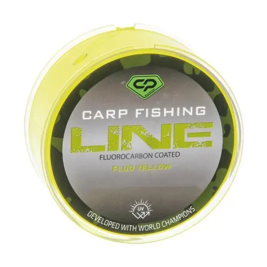Fir monofilament Carp Pro Carp Fishing Line Fluorocarbon Coated Fluo Yellow 0.37mm/9.1kg/300m Ofertă specială