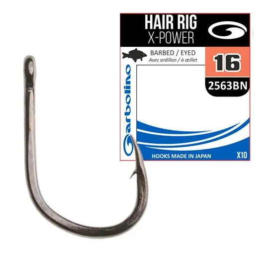 Carlige Garbolino Hair Rig X-Power 2563 Black Nickel Nr.16 Preț mic