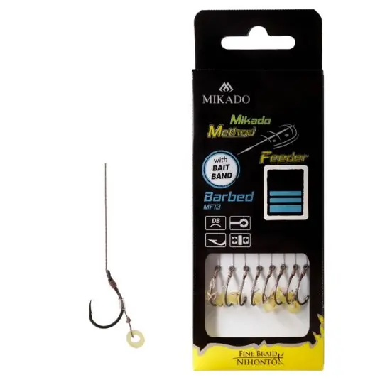 Carlige legate Mikado Method Feeder Rig Barbed with Bait Band Nr.8 Comandă acum