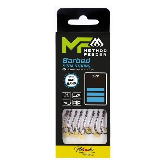 Carlige legate Mikado Method Feeder Barbed X-Tra Strong Nr.10 Plată securizată