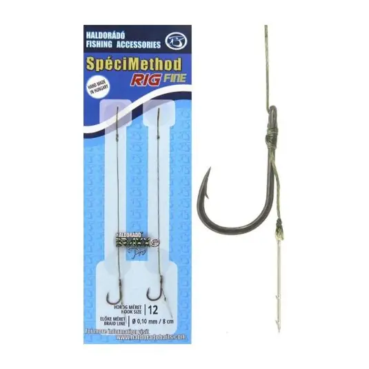 Carlige legate Haldorado SpeciMethod Rig1, Nr.12 0.10mm/8cm Reducere