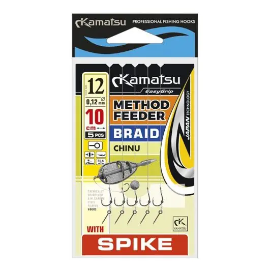 Carlige legate Kamatsu Method Feeder Braid Chinu Spike Nr.10 Noutate