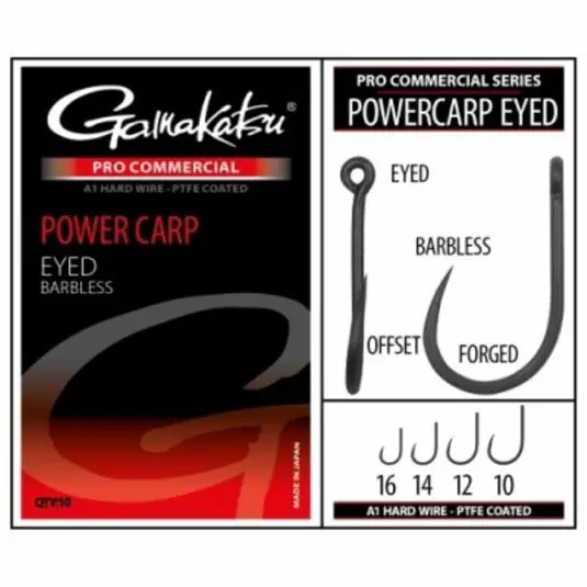 Carlige Gamakatsu Pro Commercial Powercarp Eyed Barbless nr.14 Plată securizată