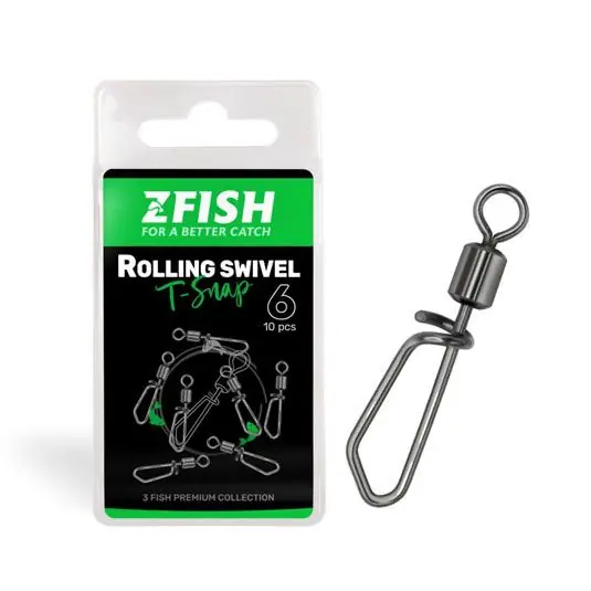 Agrafe + varteje ZFish Rolling Swivel With T Snap Nr.16, 10kg Cumpărături sigure
