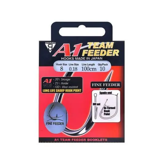 Preț redus Carlige legate Gamakatsu A1 Fine Feeder Nr.10/0.16mm
