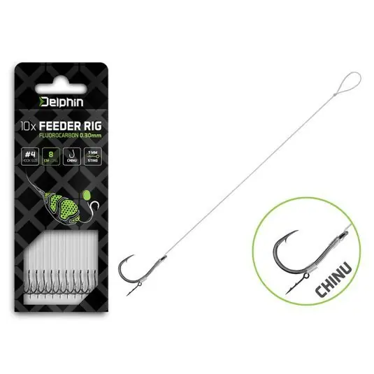 Popular Carlige legate Delphin Fluoro Sting Feeder Rig Chinu Nr.4/0.30mm/12cm