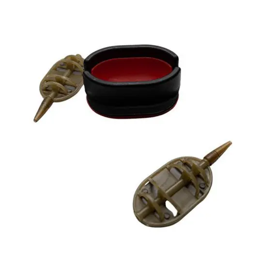 Set Bull Tackle In-Line Flat Large Method Feeder + Mould 45g Promoție