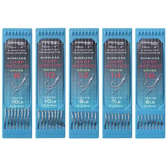 Ofertă exclusivă Carlige legate Drennan Barbless Carp Method Spike Hooklength Plate, Nr.10