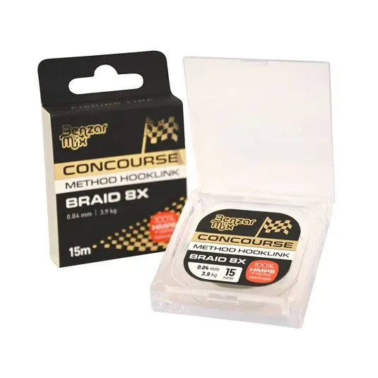 Retur gratuit Fir textil Benzar Mix Concourse Method Hooklink 8X Braid 0.14mm/14.3kg/15m