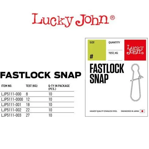 Agrafe Lucky John FastLock Snap (Duolock) 27kg Cumpărături sigure