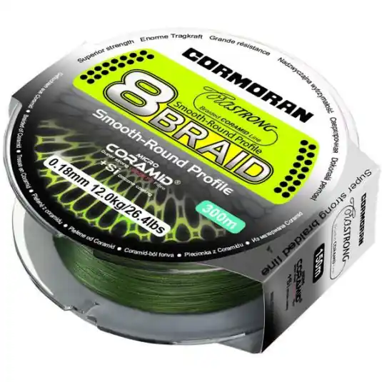 Preferatul clienților Fir textil Cormoran Corastrong 8X Braid Green 0.25mm/18.8kg/300m