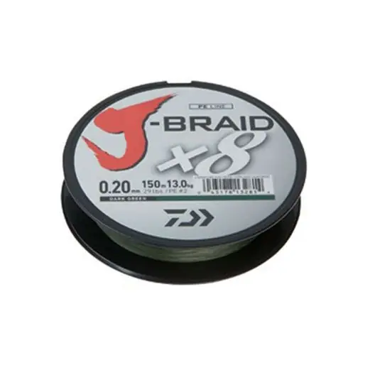 Fir textil Daiwa J-Braid X8 Green 0.22mm/17kg/300m Doar azi
