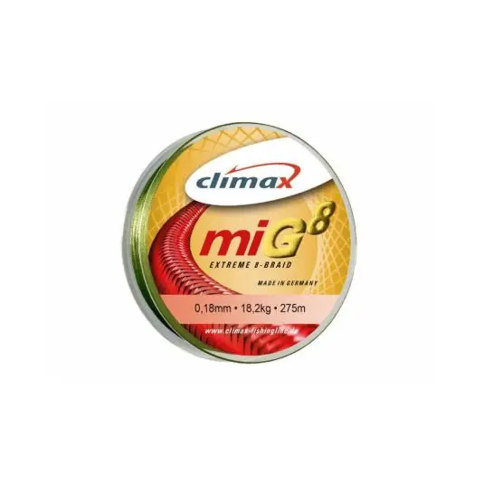 Discount Fir textil Climax MIG8 Extreme 8-Braid Olive Green 0.28mm/27.8kg/135m