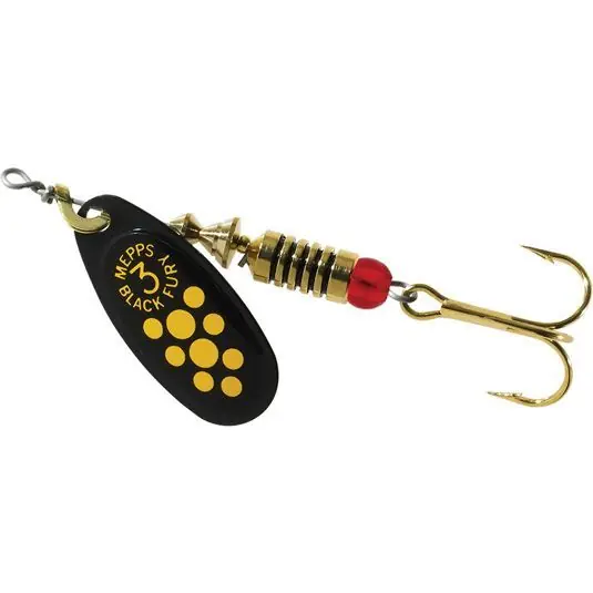 Calitate înaltă Lingura rotativa Mepps Black Fury, marime 00, 1.5g, culoare Gold