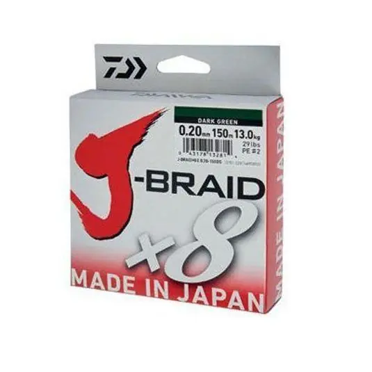 Fir textil Daiwa J-Braid X8 Dark Green 0.35mm/36kg/300m Preț promoțional
