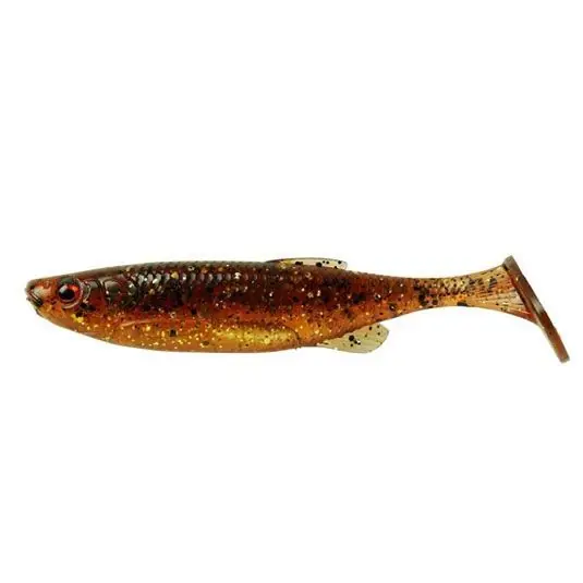Shad Savage Gear Fat T-Tail Minnow 9cm/7g, culoare Motoroil UV, 5buc/plic Cel mai vândut