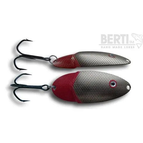 Preț redus Lingura oscilanta Bertilure Lucky Red Tail Nr. 2, amprenta Patrate, culoare Nickel, 10 grame