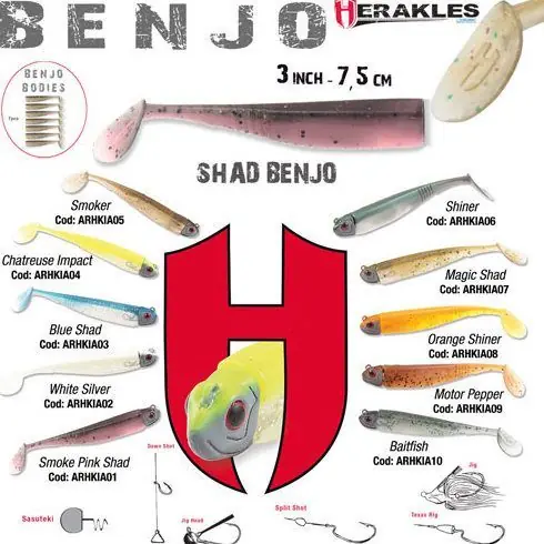 Reducere Shad Colmic Herakles Benjo 7.5cm White Silver