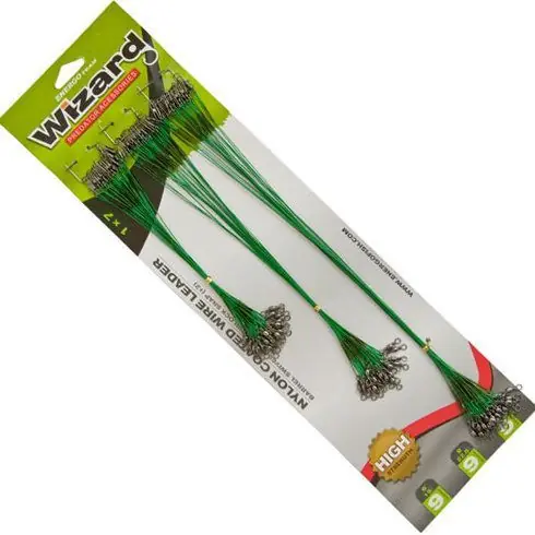 Plată securizată Strune EnergoTeam Wizard Nylon Coated Wire Green 9kg 72buc