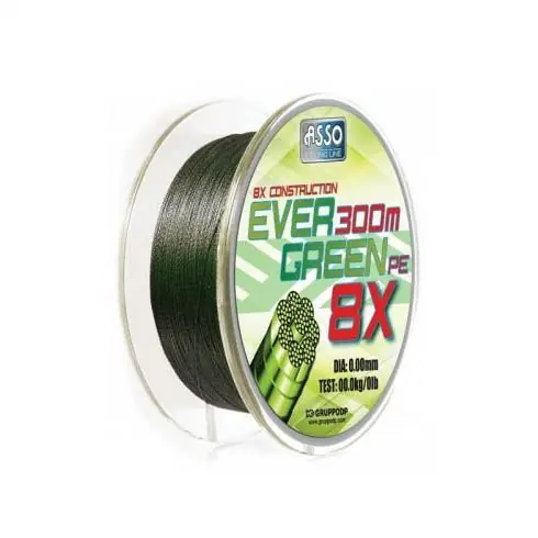 Discount Fir textil Asso Evergreen PE 8X Green 0.12m/5.4kg/130m