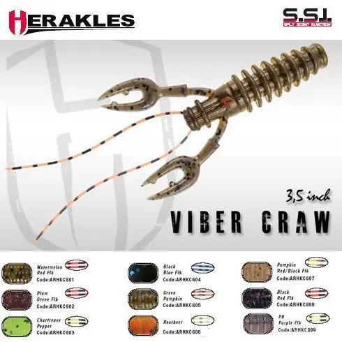 Creature Bait Colmic Herakles Viber Craw 8.9cm Green Pumpkin Transport gratuit