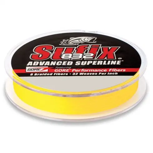 Plată sigură Fir textil Sufix 832 Braid 0.20mm/13.5kg/120m Hi Vis Yellow
