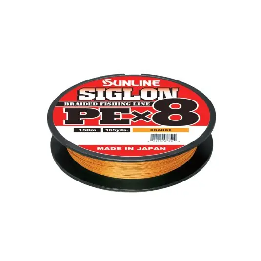 Preț mic Fir textil Sunline Siglon PE X8 Orange 0.108mm/6lb/150m